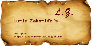 Luria Zakariás névjegykártya